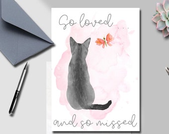 Cat Sympathy Card Etsy