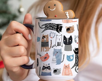 Cat Mug, Cute Cat Mug, Cat Lover Gift, Crazy Cat Lady, Cat Dad, Cat Mom, Black Cat, Funny Cat Mug, Cat Coffee Mug, Cat Cup 15oz