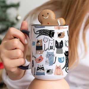 Cat Mug, Cute Cat Mug, Cat Lover Gift, Crazy Cat Lady, Cat Dad, Cat Mom, Black Cat, Funny Cat Mug, Cat Coffee Mug, Cat Cup 15oz