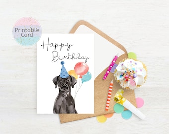 Black Lab Birthday Card, Dog Birthday Card, Lab Mom, Dog Birthday Card, Digital Download