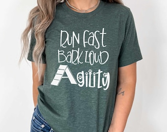 Dog Agility Shirt, Run Fast Bark Loud,Dog Sports, Agility Gift,Dog Training, Agility Course Map, Training with Dog, Sports Dog,Agility Gift