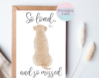 Dog Sympathy Card Printable, Pet Condolence Card, Pet Sympathy, Pet Death,Loss of Dog,Dog Condolence, DIGITAL FILE