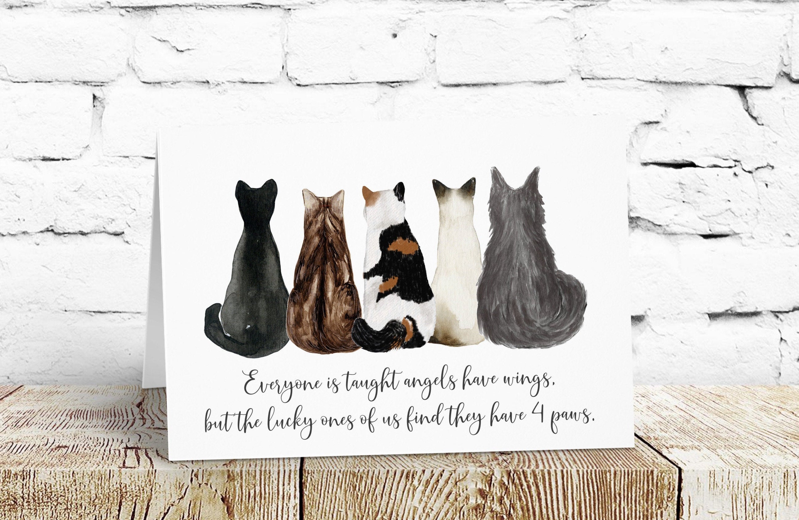 Pet sympathy card for cat death Cat condolence card Sympathy Etsy