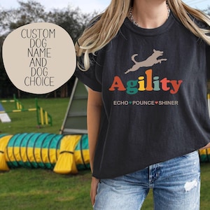 Custom Dog Agility Shirt, Your Dogs Names, Agility Dog Tee, Dog Sports, Personalized Agility Shirt