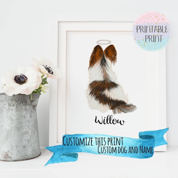 Dog Memorial Gift, Papillon, Dog Loss Gift ,Dog Sympathy Gift, Loss of Dog, Pet Loss Gifts, Personalized Gift, DIGITAL FILE ONLY