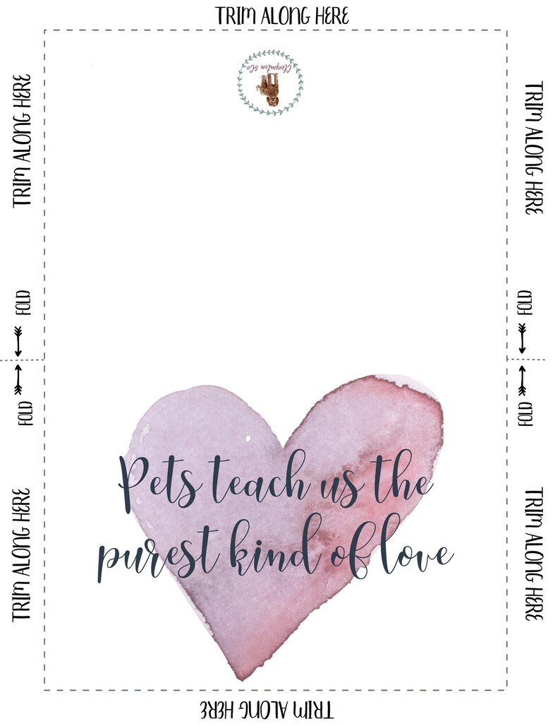 Pet Sympathy Card Printablepet Condolence Cardpet - Etsy