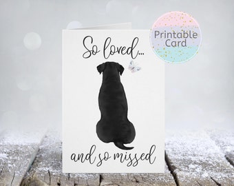 Dog Sympathy Card Printable, Pet Condolence Card, Pet Sympathy, Pet Death,Loss of Dog,Dog Condolence, DIGITAL FILE