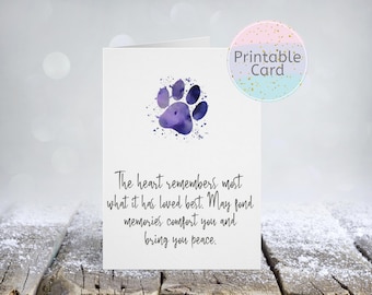 Pet sympathy card for dog death,Dog condolence card Sympathy card loss of cat,Dog Sympathy Card, Cat Sympathy,Pet Loss Card,Instant download