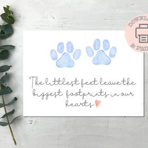 Carte de sympathie pour animal de compagnie imprimable, carte de condoléances pour animal de compagnie, sympathie pour animal de compagnie, carte de sympathie, perte d'un chien, perte d'un chat, aquarelles empreintes de pattes-téléchargement instantané