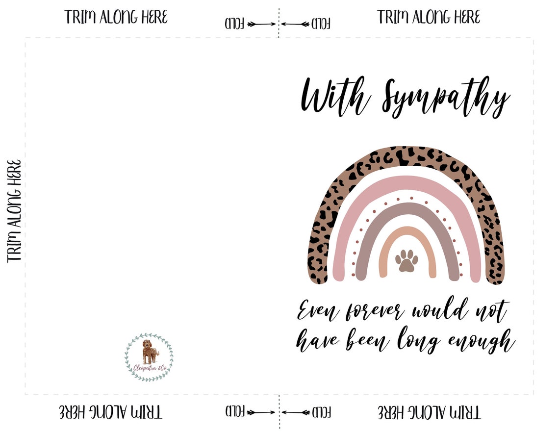Pet Sympathy Card Printable Pet Condolence Card Pet - Etsy