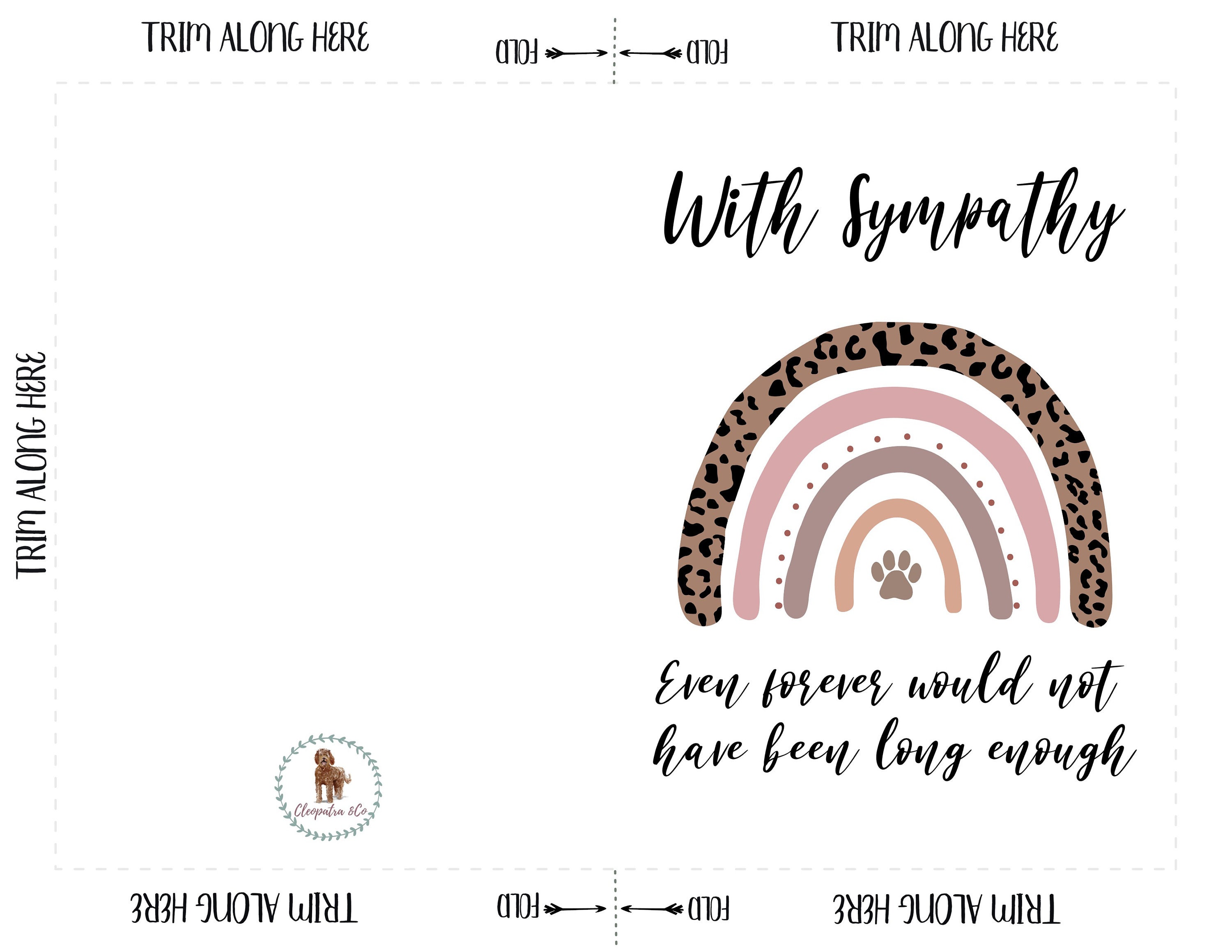 Pet Sympathy Card Printable Pet Condolence Card Pet - Etsy