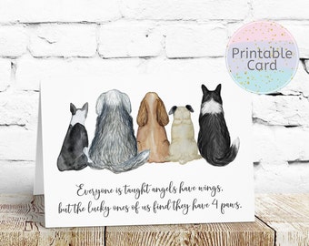 Pet sympathy card Printable, Pet Condolence card, Pet Sympathy, Dog Sympathy Card, Loss of Dog, INSTANT DOWNLOAD