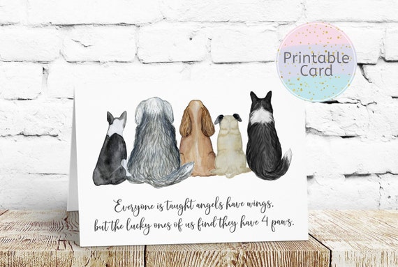 Pet Sympathy Card Printable Pet Condolence Card Pet | Etsy