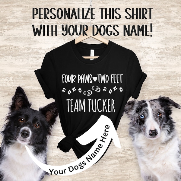Personalized Dog Sports Shirt, Four Paws Two Feet One Team, Dog Training Shirt, Dog Agility, Dock Diving, Fast Cat Tee, Training with Dog