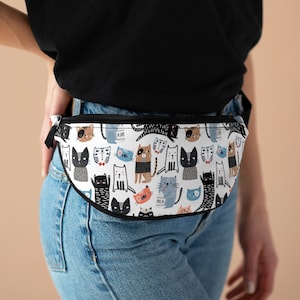 Cat Fanny Pack, Hip bag, Cross body Bag, Travel Bag, Waist bag, Belt bag, Belt Purse, Cat lover gift,