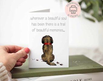 Pet sympathy card Printable, Pet Condolence card, Pet Sympathy, Sympathy Card, Loss of Dog, Pet Loss Card,  Paw Prints-INSTANT DOWNLOAD