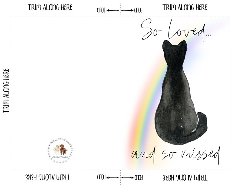 Cat Sympathy Card Printable Pet Condolence Card Pet - Etsy