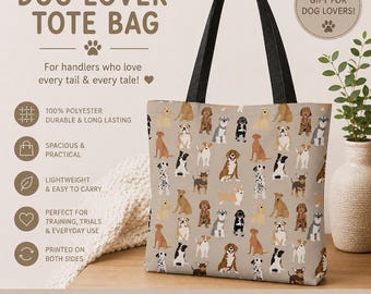Dog Breed Print Tote Bag: Pet Lover Gift