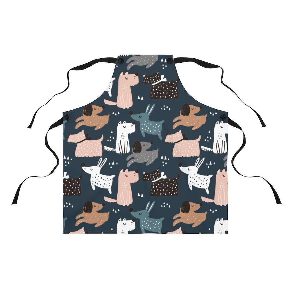 Blue Dog Print Apron Cute Dog Apron Dog Apron for Women Dog Etsy UK