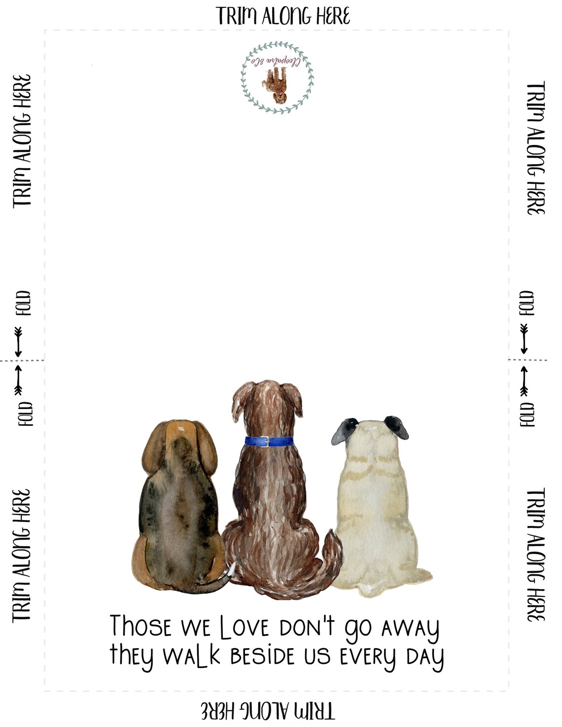 Pet Sympathy Card Printable Pet Condolence Card Pet - Etsy