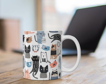 Cat Mug,Cute Cat Mug, Cat Lover Gift, Crazy Cat Lady, Cat Dad, Cat Mom,Black Cat, Funny Cat Mug, Cat Coffee Mug,Cat Cup
