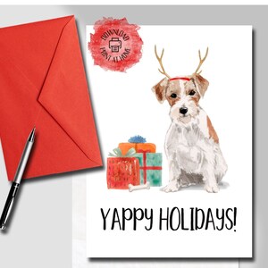 Jack Russel Terrier, Weihnachtskarte, Hund Weihnachtskarte, Feiertagskarte, Yappy Feiertage, Weihnachtskarten Hunde, INSTANT DOWNLOAD