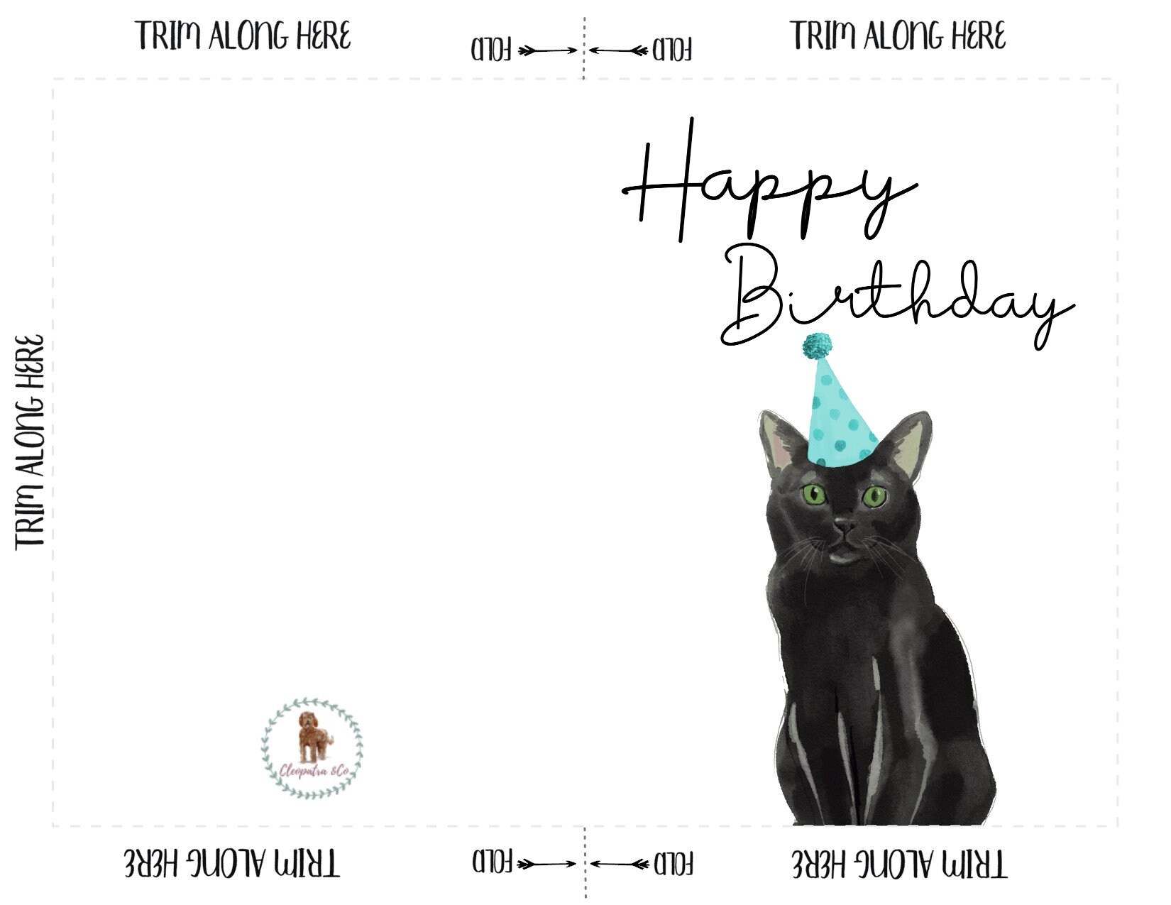 Carte D'anniversaire Drôle De Chats Noirs : Cadeau à Imprimer Pour Les Amoureux Des Chats ( - France
