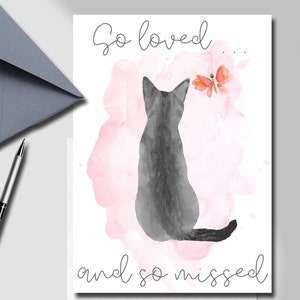 Cat Sympathy Card Printable, Pet Condolence Card, Pet Sympathy, Loss of ...