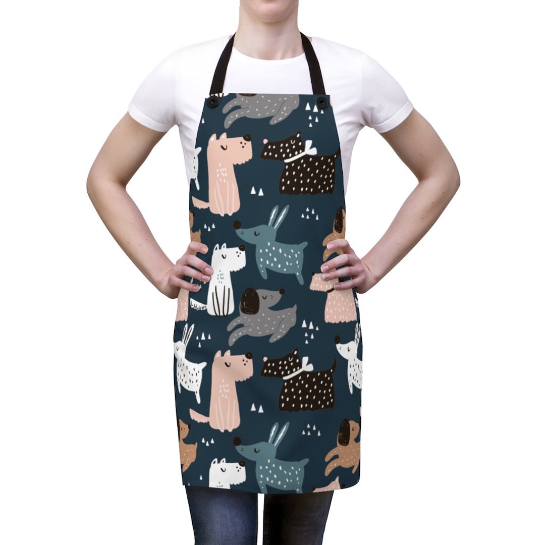 Blue Dog Print Apron Cute Dog Apron Dog Apron for Women Dog - Etsy
