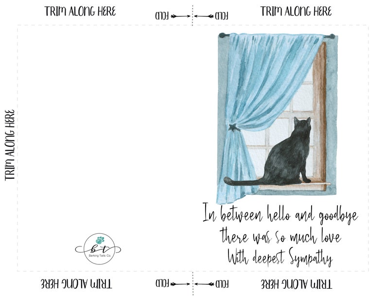Cat Sympathy Card Printable Pet Condolence Card Pet - Etsy