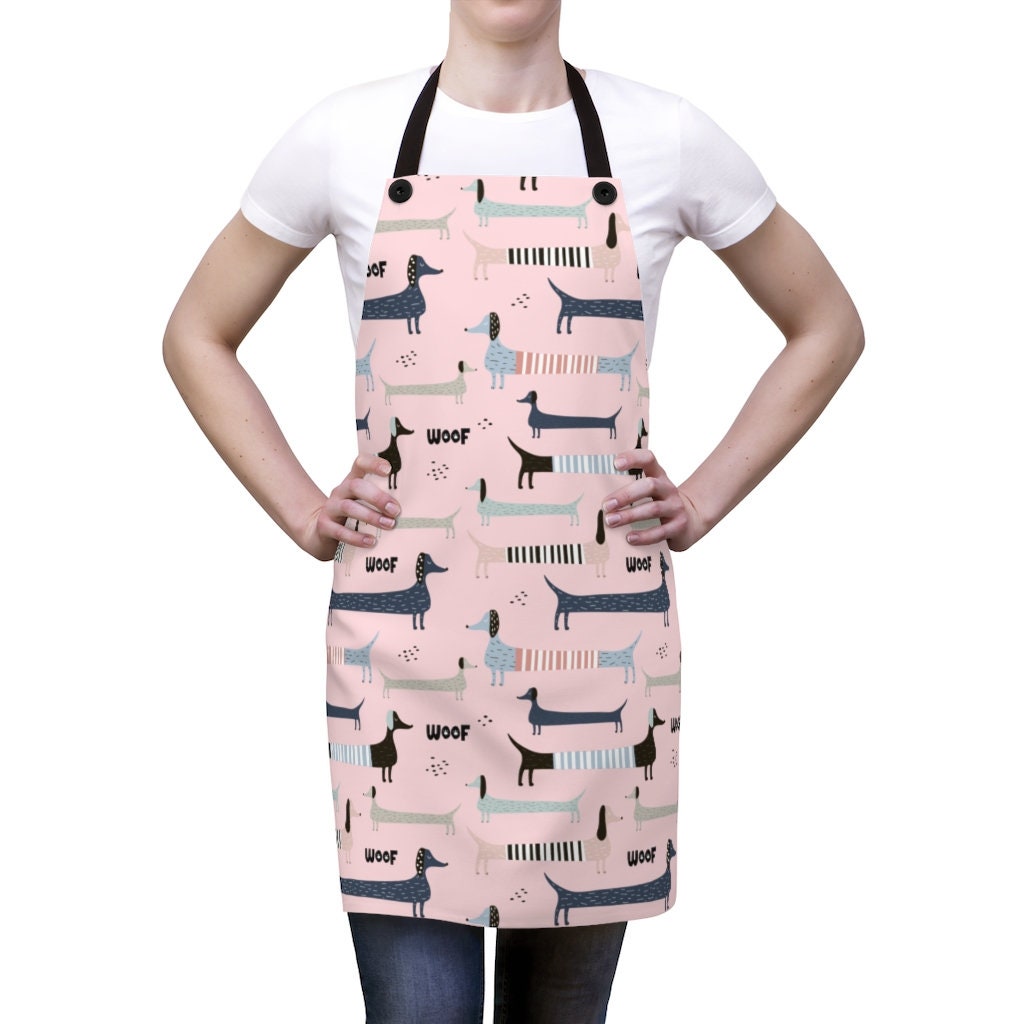  Buybai Kids Chef Apron Personalized Toddler Apron for Girls  with Adjustable Strap Large Pocket Cute Dachshund Print Washable : Home &  Kitchen