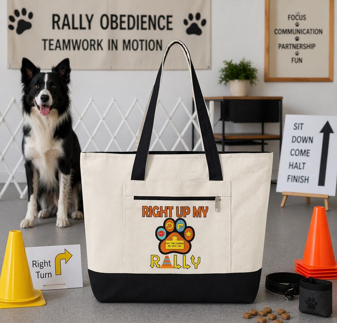 Rally Obedience Tote Bag With Zipper | Dog Training Bag | Rally Dog ...
