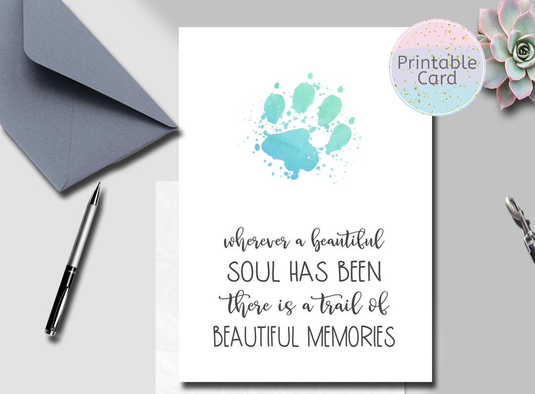 Pet Sympathy Card Printable,pet Condolence Card,pet Sympathy Card, Dog ...