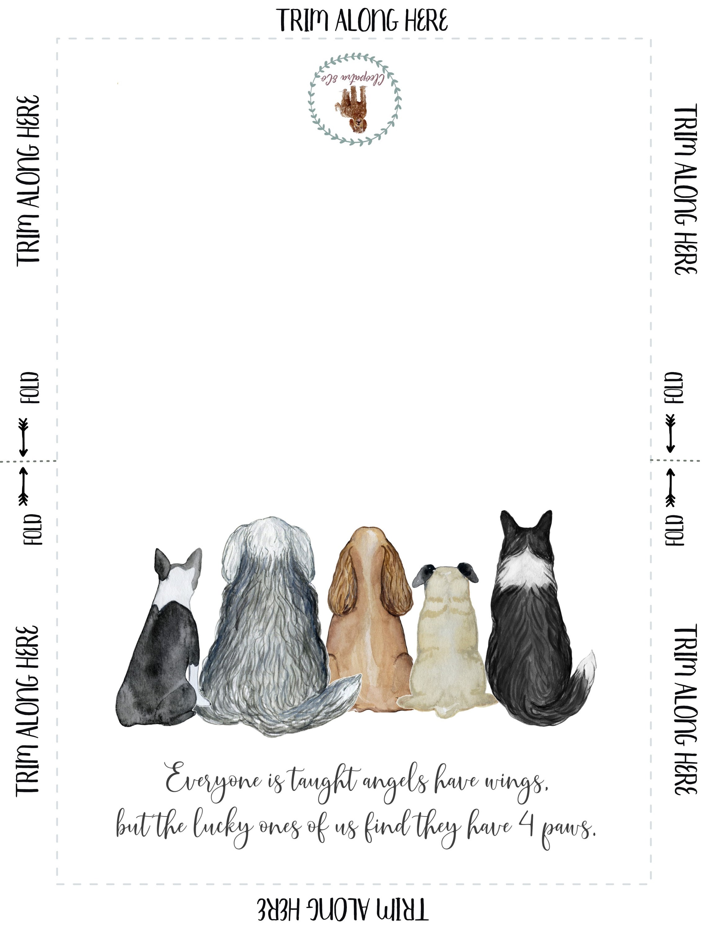 Pet Sympathy Card Printable Pet Condolence Card Pet | Etsy