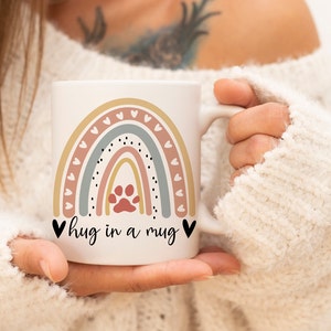 Sending a Hug in a Mug,Sympathy Gift,Dog Loss gift,Cat Loss gift,Personalized Mug,Rainbow Mug,Social Distance Hug,Pet Memorial gift