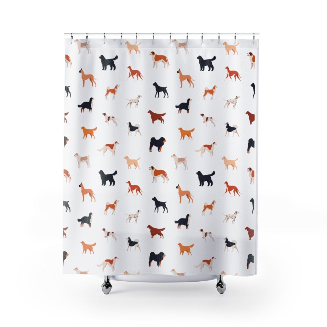 Dog Shower Curtain Multiple Dog Breed Shower Curtain Cute Etsy Canada