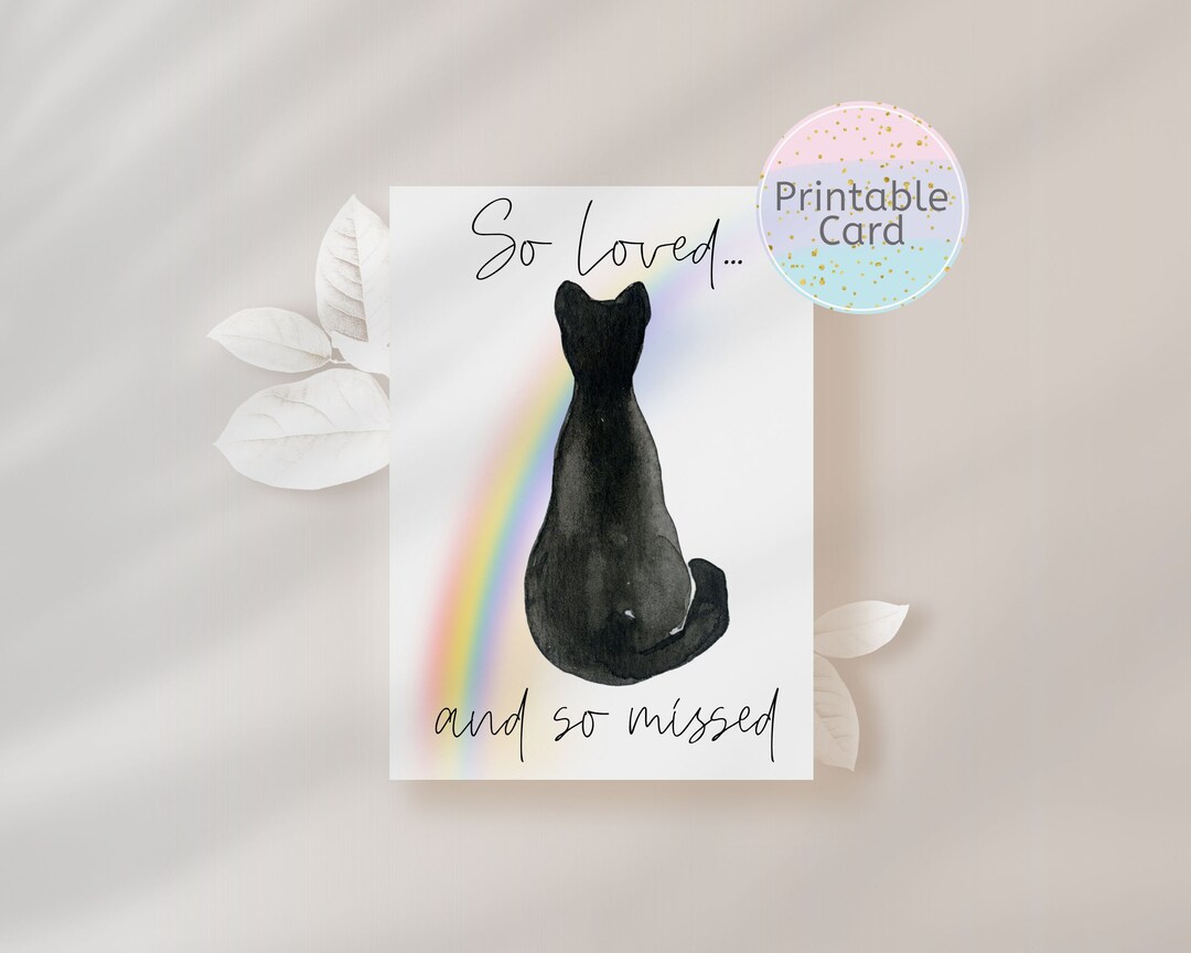 Cat Sympathy Card Printable, Pet Condolence Card, Pet Sympathy, Loss of ...