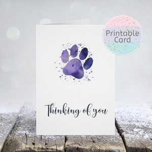 Pet Sympathy Card Printable, Pet Loss Card, Loss of Cat, Loss of Dog,Dog Sympathy Card,Cat Sympathy Card, Instant Download,Pet Condolence