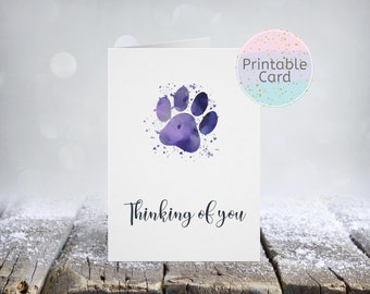 Pet Sympathy Card Printable, Pet Loss Card, Loss of Cat, Loss of Dog,Dog Sympathy Card,Cat Sympathy Card, Instant Download,Pet Condolence
