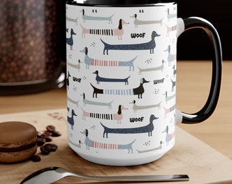 Dachshund Mug 15oz, Dachshund Gift, Dog Lover Coffee Mug, Cute Dog Mug, Dachshund Owner Gifts, Pet Owner Gift
