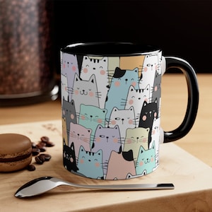 Cat Mug, Cute Cat Mug, Cat Lover Gift, Crazy Cat Lady, Cat Dad, Cat Mom, Black Cat, Cat Owner Gifts, Cat Coffee Mug, Cat Cup-