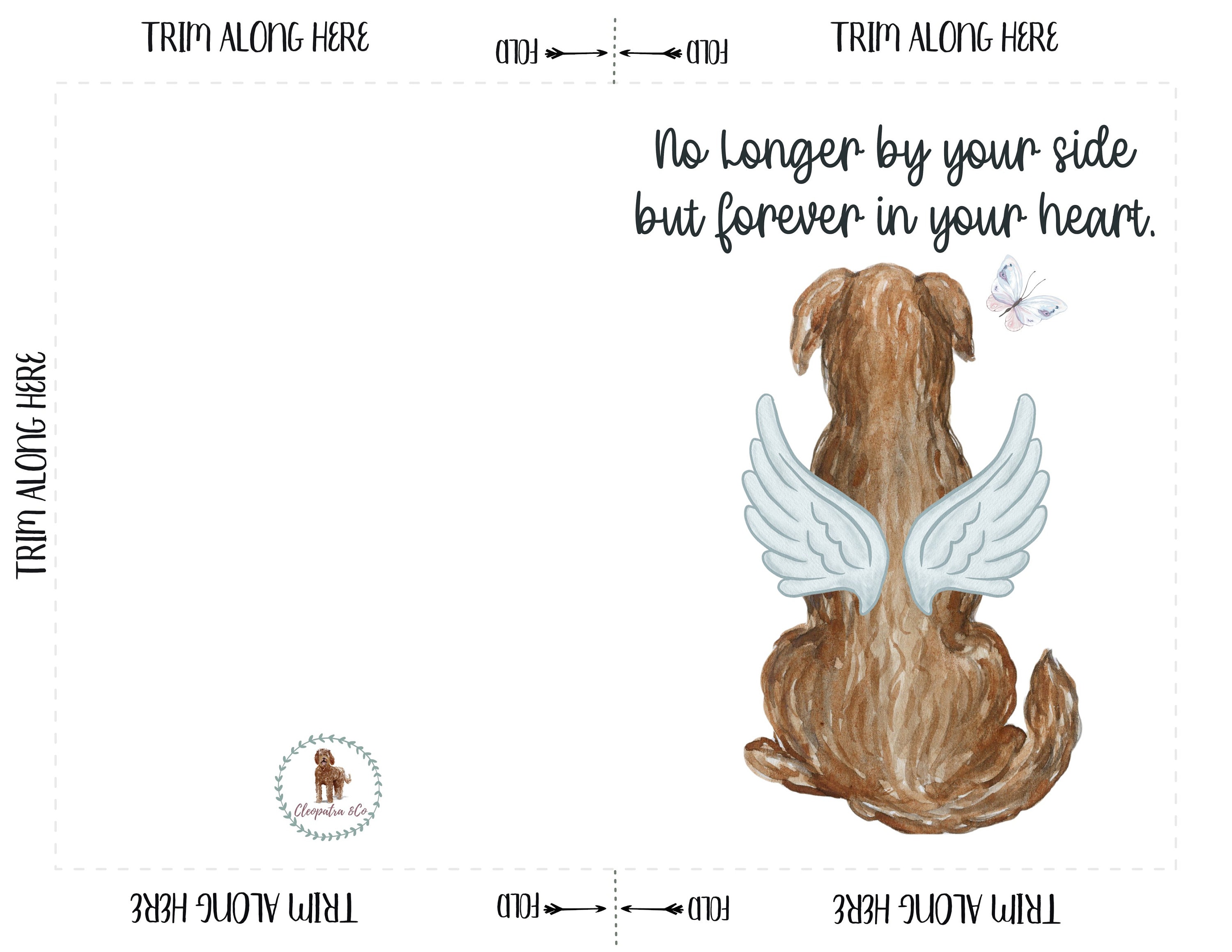 Pet Sympathy Card Printable Pet Condolence Card Pet - Etsy