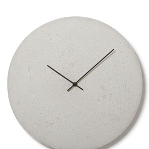 Concrete wall clock 19,3"/49 cm - Clockies CL500412 - Large round clock, White clock with black hands
