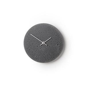 Petite horloge murale ardoise ronde CL200205 - Petite horloge béton, Horloge ardoise aiguilles argentées