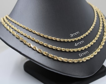 14K Gold SOLID HEAVY Rope Chain 