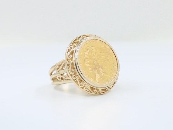 Indian head gold store coin ring