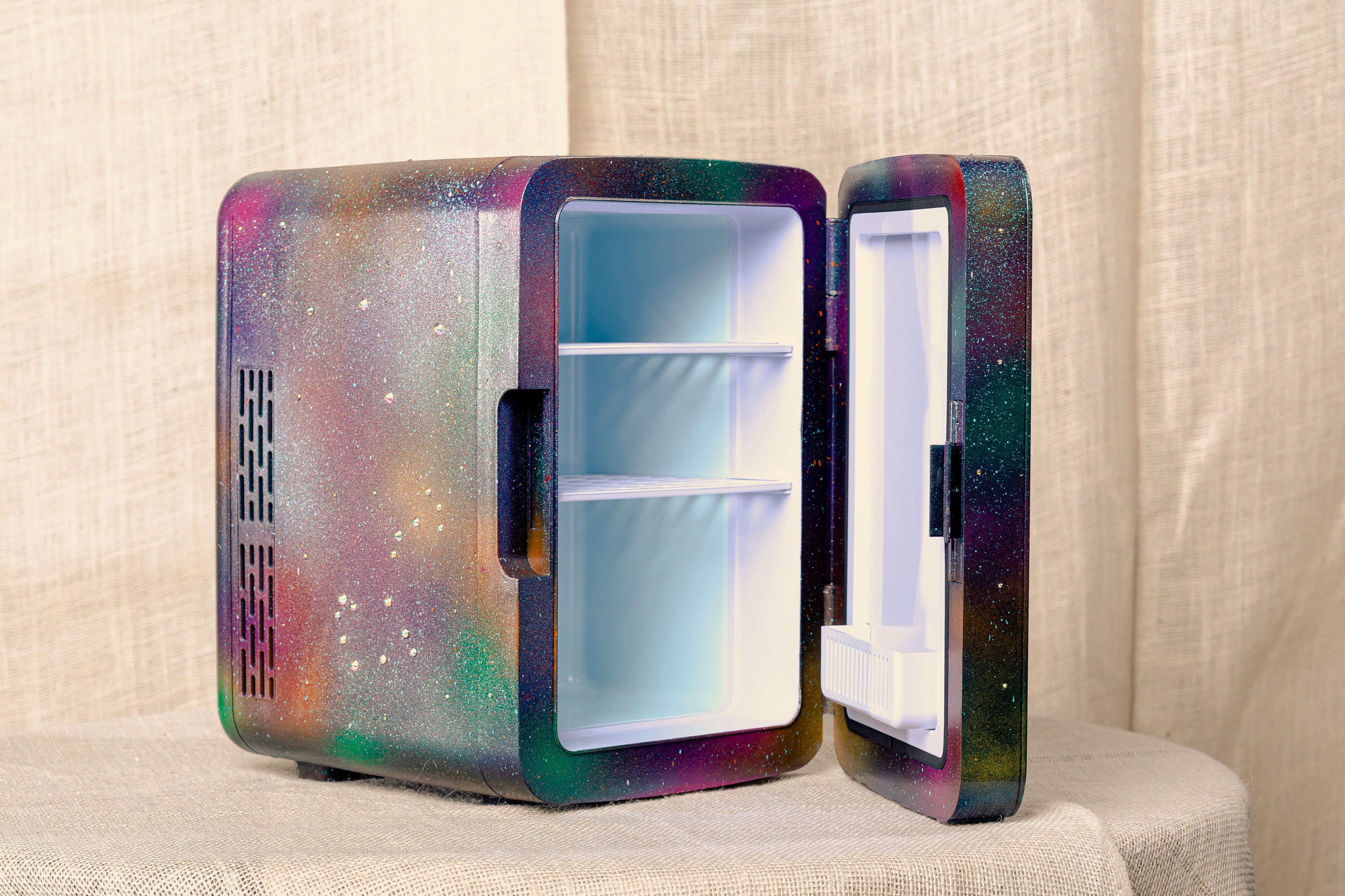 Compact MiniFridge Rainbow Galaxy Design Rainbow Glitter Etsy