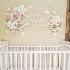 Blush Paper Flower Wall Decor, Nursery Floral Arrangement