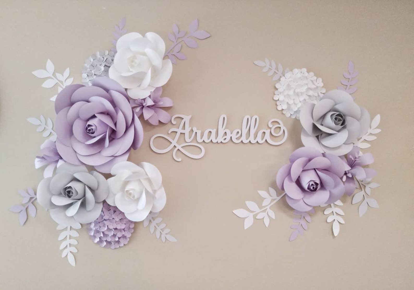 Paper Flower Wall Decor Purple Wall Flowers Lavender Paper Etsy