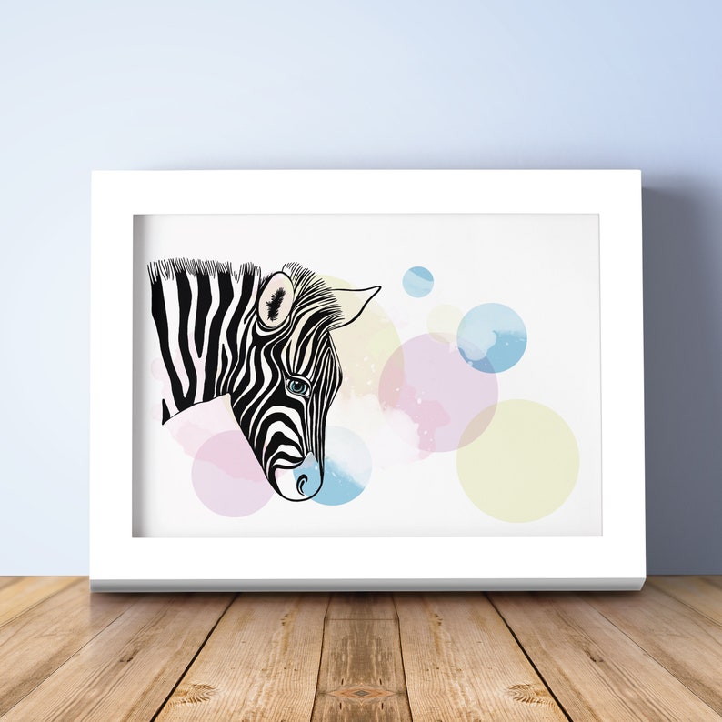 ZEBRA children's decorative foil. Nice gift for a children's room, for boys and girls of any age. image 2